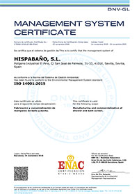 Certificates ISO 9001:2015 - Hispabaño